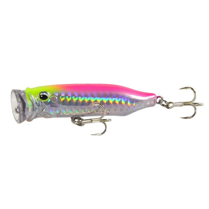 7cm Popper Lure 9.4G Topwater Plastic Swimbait For Perch Fishing Tackle