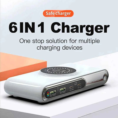 72W 4 Port USB C PD QC Fast Charger Wireless Charging For Phone