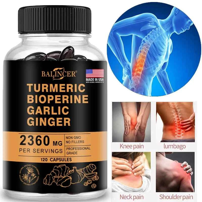 Turmeric Ginger Piperine 2360Mg Black Pepper Digestive Immune Support Supplement