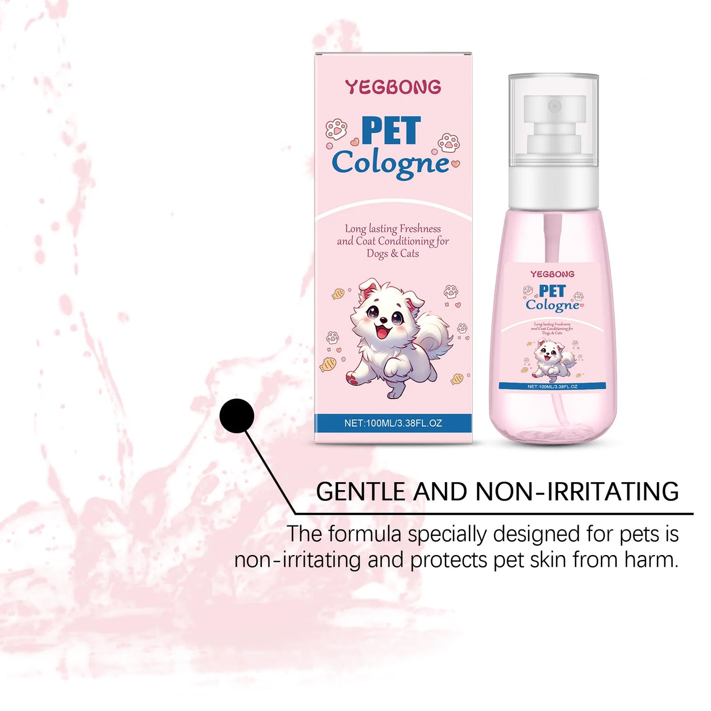 YEGBONG Pet Cologne It emits the Scent of Baby Powder, Keeps Pets Fresh and Pleasant for a Long Time, and Avoids Odor