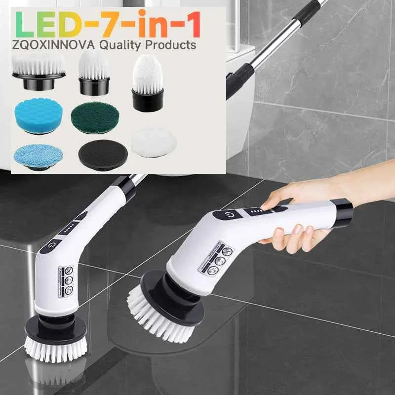 Household Cordless Spin Scrubber Multipurpose Cleaning Brush  Kitchen Gadgets Hair Brushes Bathroom Broom Toilet Electric Mops