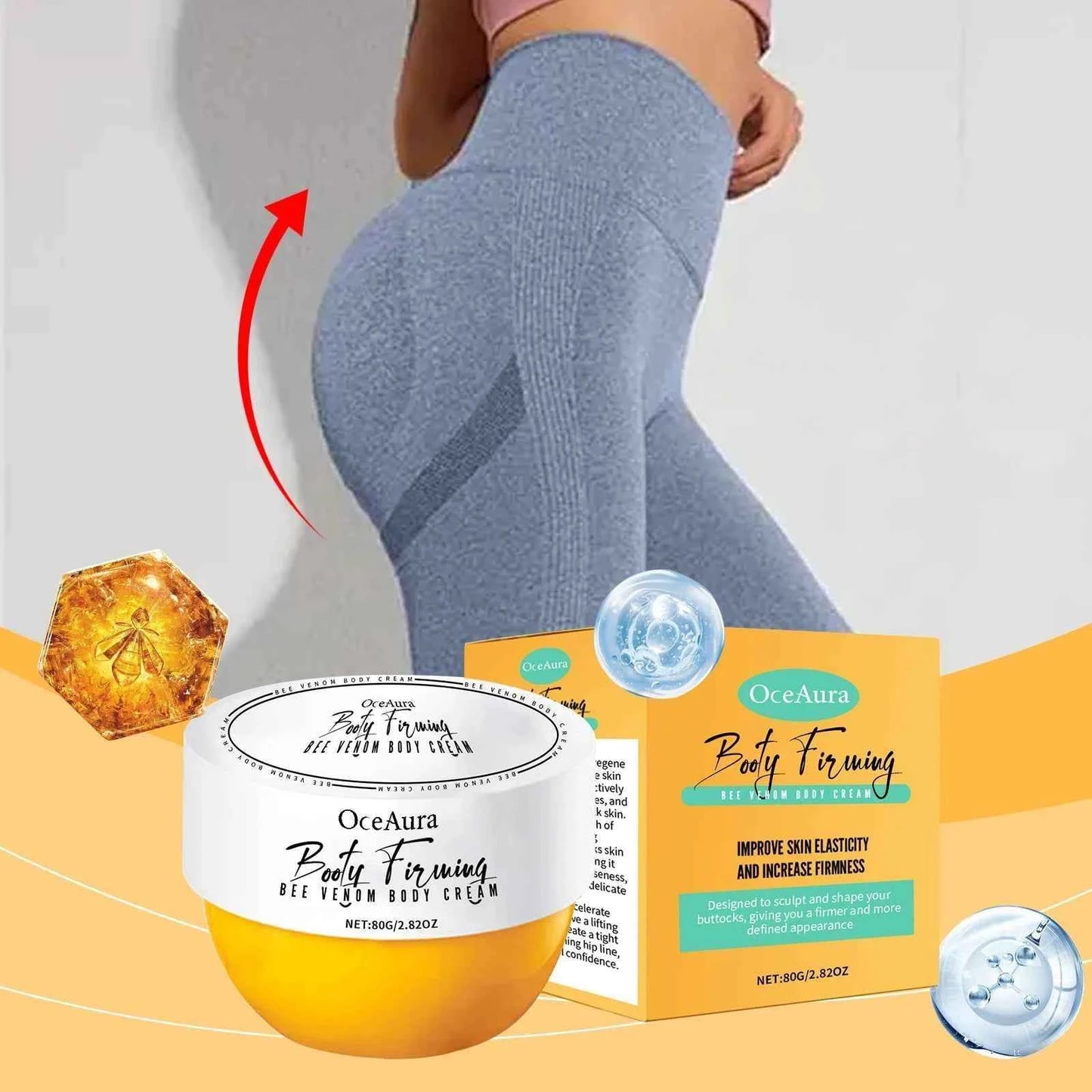 Buttock Lift Firming Cream With Hyaluronic Acid And Bee Venom