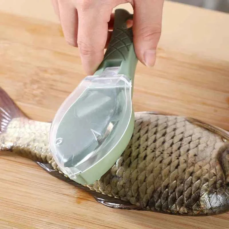 38G ABS Fish Scale Scraper Planer With Cover Kitchen Tools