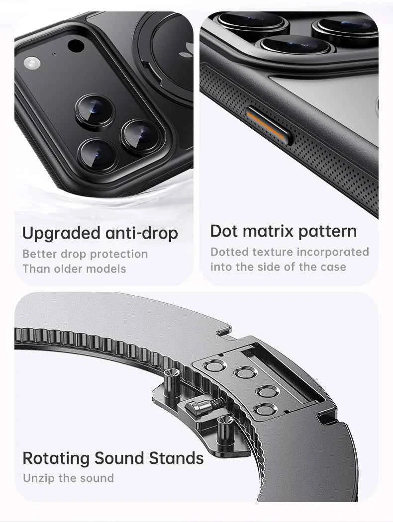 Transparent Magnetic Case for iPhone 17 Air 16 Plus 15 14 13 17 Pro Max 16e 360° Rotating Ring Holder Kickstand Cover LMD003