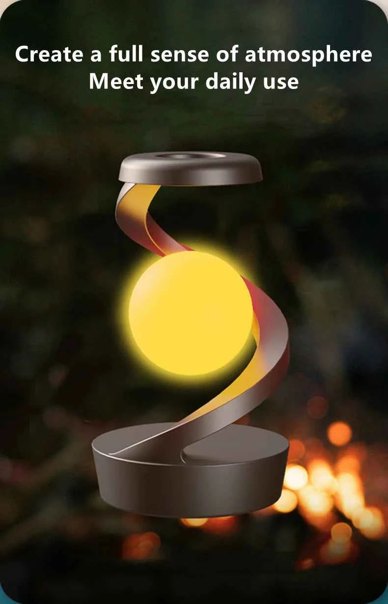 Rotating Floating Table Lamp With 15W Wireless Charger And RGB Light