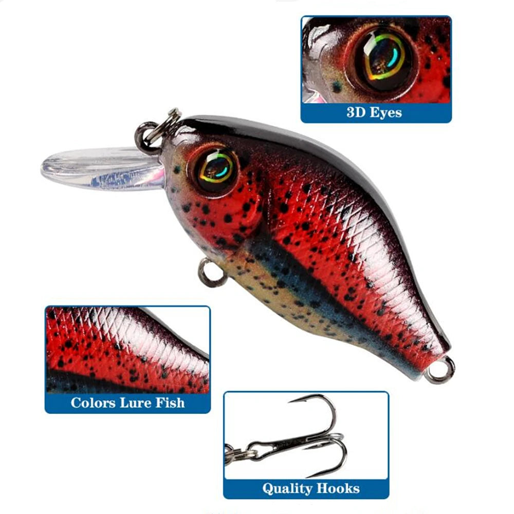 Crankbait Fishing Lure Wobbler 5.2cm 8.5g Floating Plastic Japan Hard Bait Bass Carp