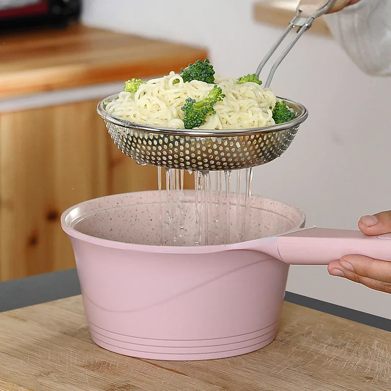 Stainless Steel Skimmer Handheld Wooden Handle Fried Food in The Kitchen Filter Strainer Multifunctional Kitchen Accessories