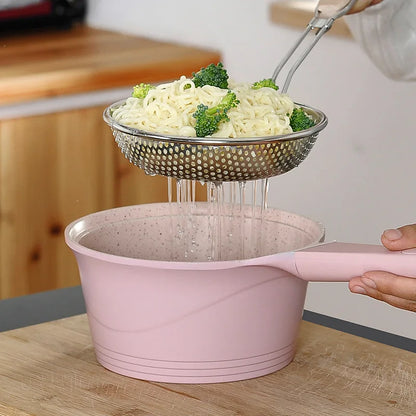 Stainless Steel Skimmer Handheld Wooden Handle Fried Food in The Kitchen Filter Strainer Multifunctional Kitchen Accessories