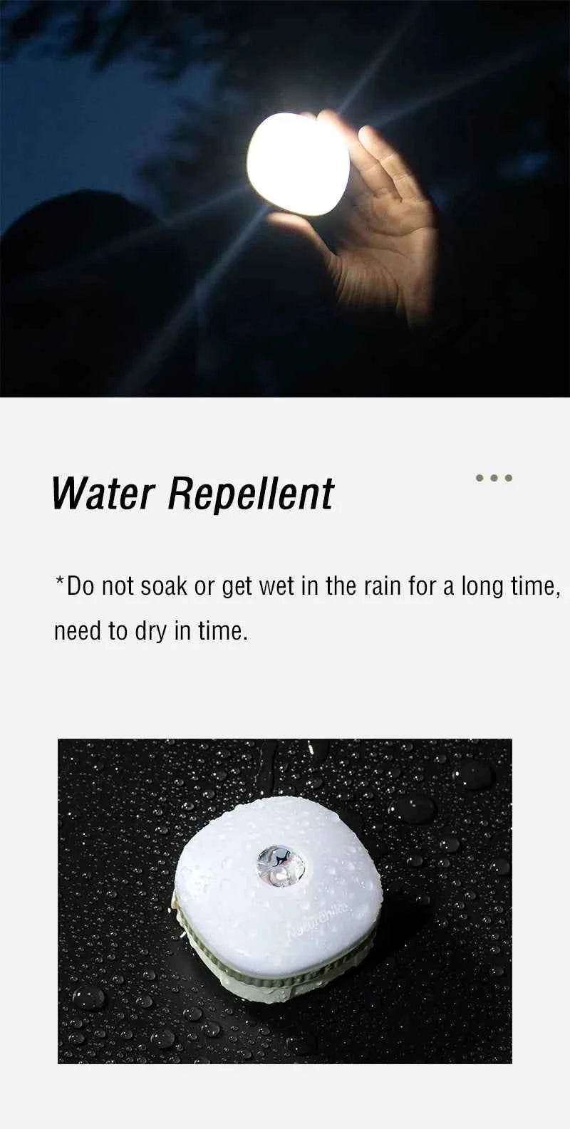 Naturehike 2025 Running Sports USB Lamp Ultralight Waterproof Tent Hanging Light Multiple Modes Battery Hanging Magnet Light