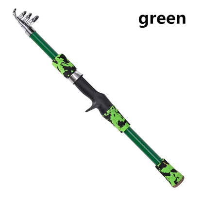 Portable Telescopic Camouflage Children Fishing Rod With Rotating Adjustment