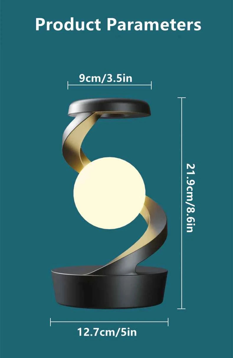 Rotating Floating Table Lamp With 15W Wireless Charger And RGB Light