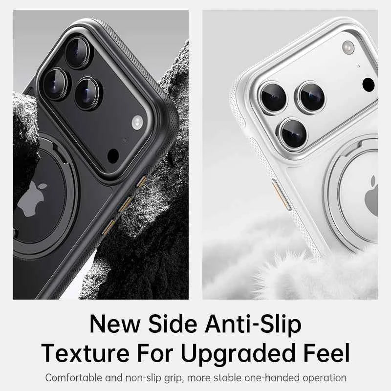 Transparent Magnetic Case for iPhone 17 Air 16 Plus 15 14 13 17 Pro Max 16e 360° Rotating Ring Holder Kickstand Cover LMD003