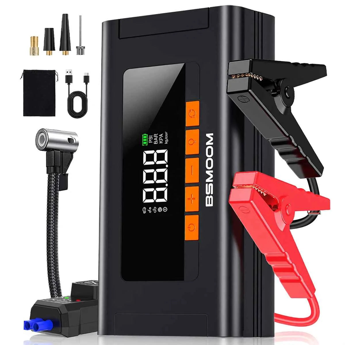 Car Jump Starter 26800mAh Power Bank Portable Air Compressor 12V Starting Device for Car Battery Emergency Starter