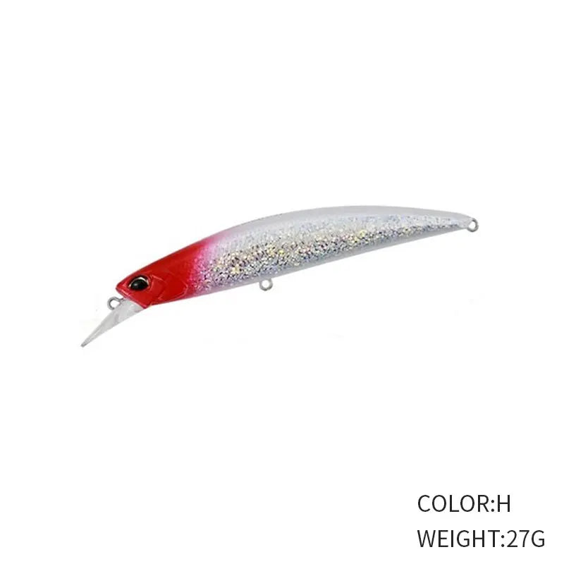 27g 110mm Sinking Minnow Fishing Lure Long Casting for Saltwater and Freshwater