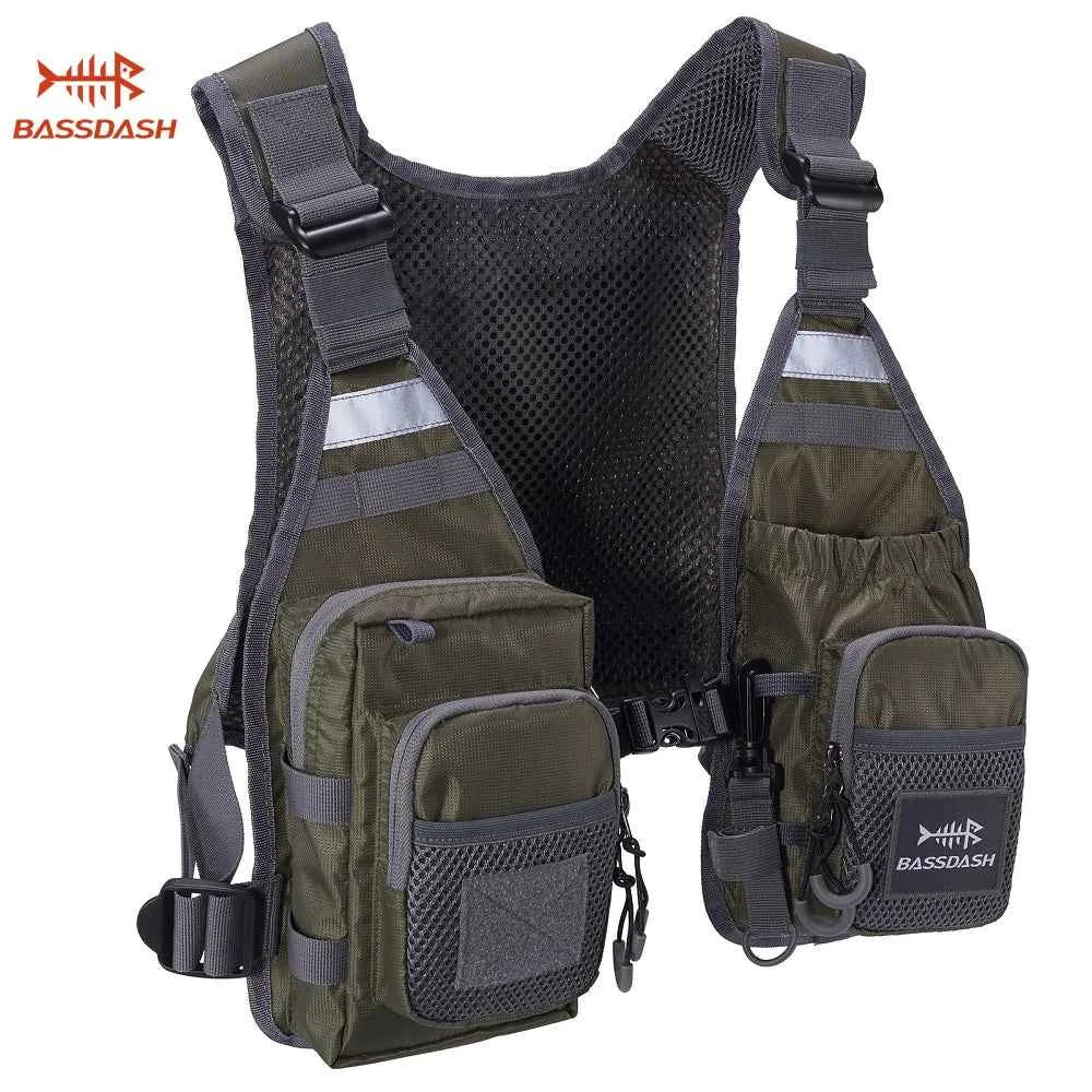 Bassdash Unisex Fly Fishing Vest Chest Pack Ultra Lightweight One Size Fits Most