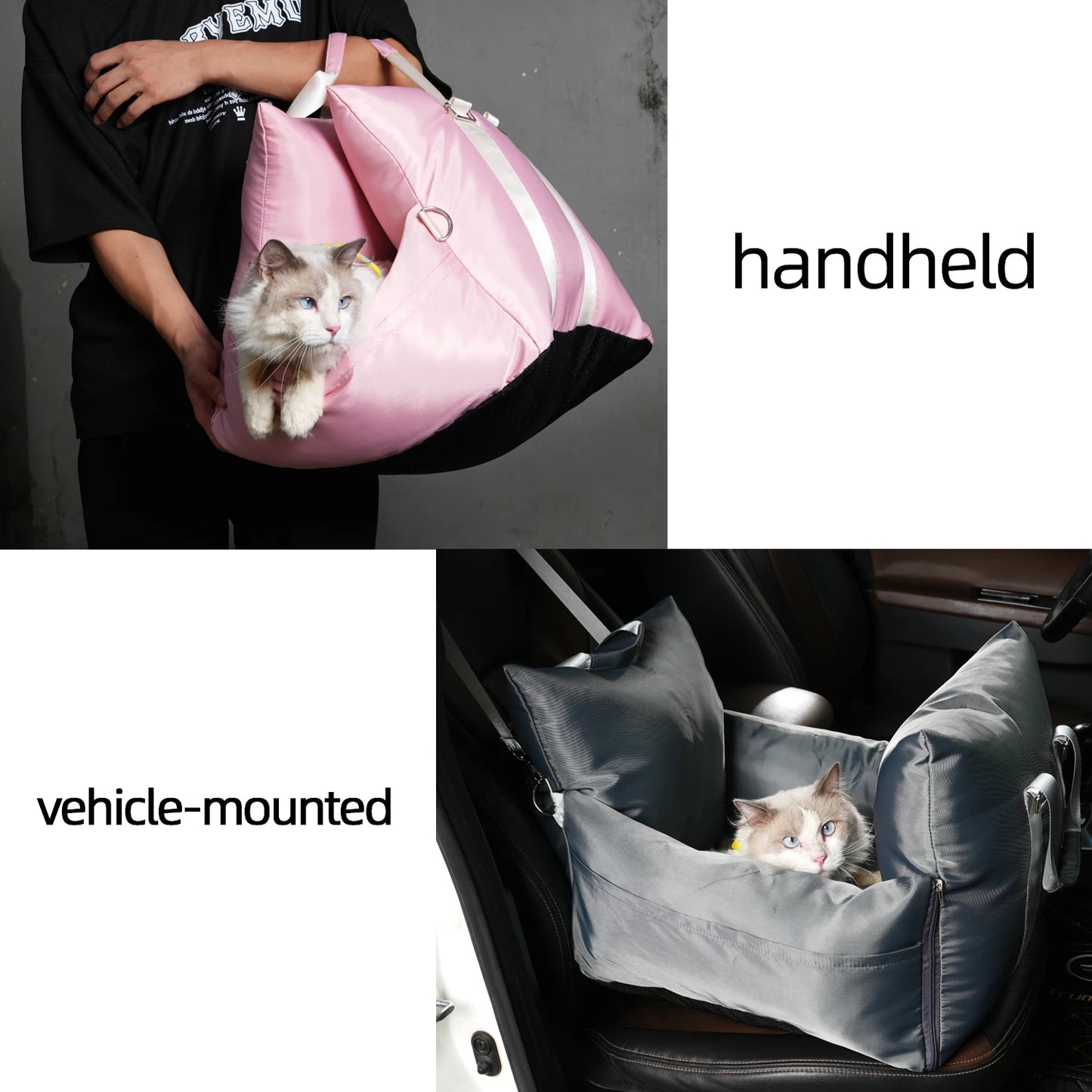 Winter Waterproof Luxury Dog Car Seat Pet Beds Comfortable Puppy Dog Bed Soft Travel Pet Car Seat with Safety Buckle