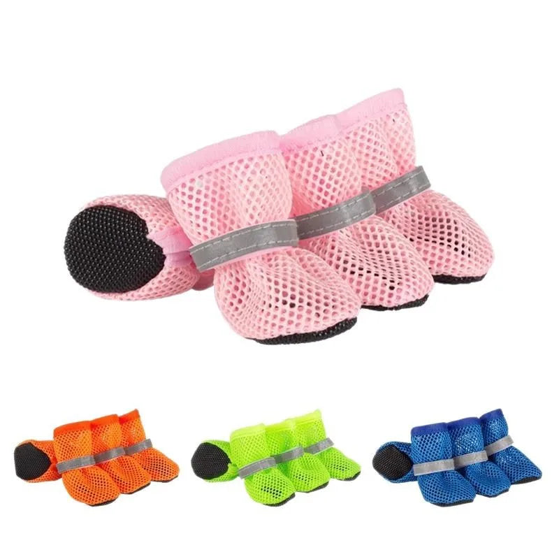 Pet Breathable Shoes Lightweight Breathable Mesh Dog Boots Anti-slip Soles Protecting Paws, Suitable Small To Medium-sized Pet.