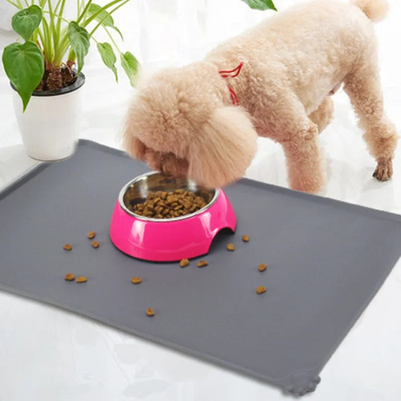 Silicone Pet Meal Mat Waterproof Anti-Slip Cat Food Mat Puppy Feeding Bowl Mat No Cleaning Required Pet Accessories