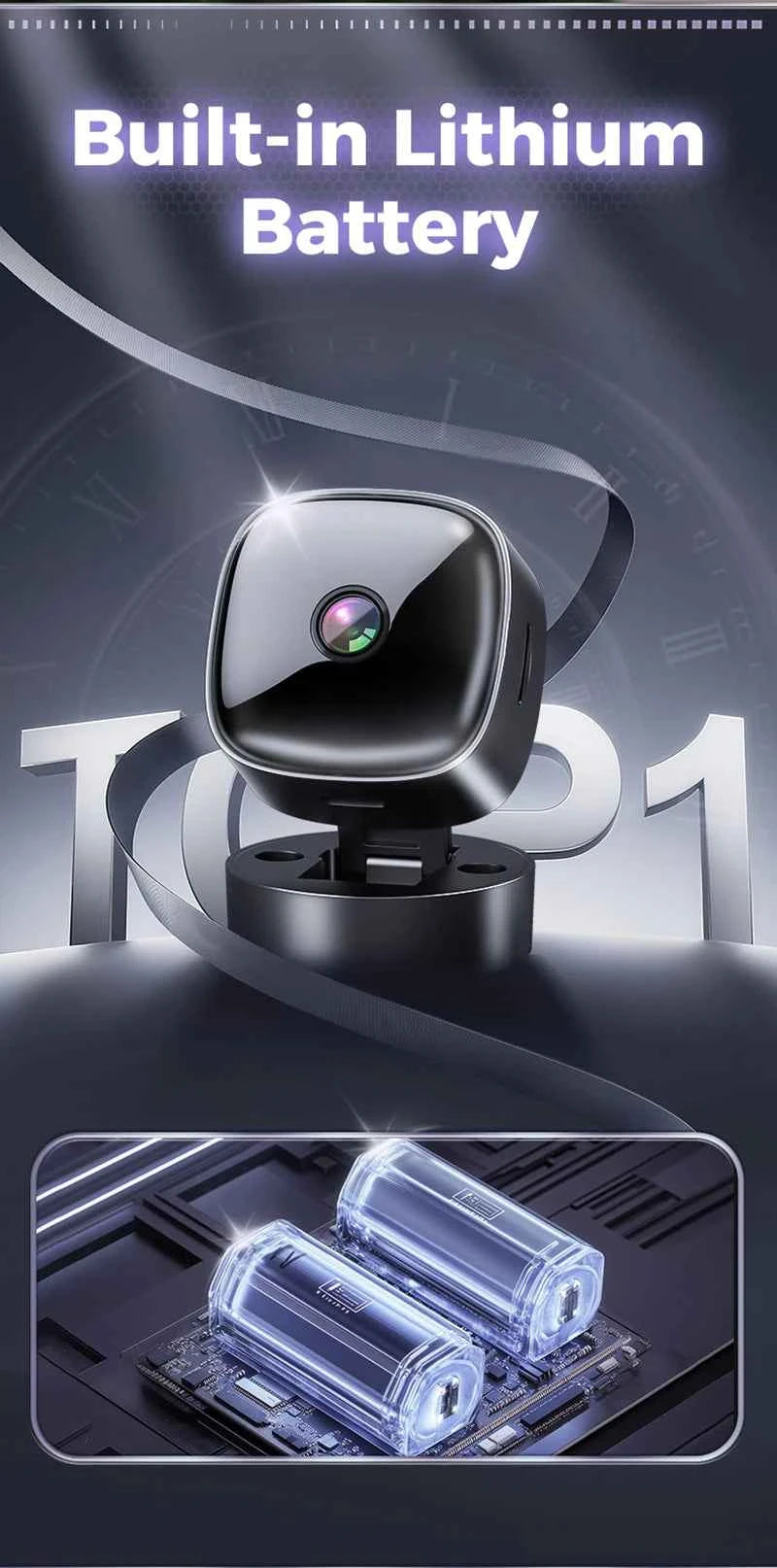 Lenovo Mini Security Camera 1080P WiFi Surveillance Indoor With Motion Detection