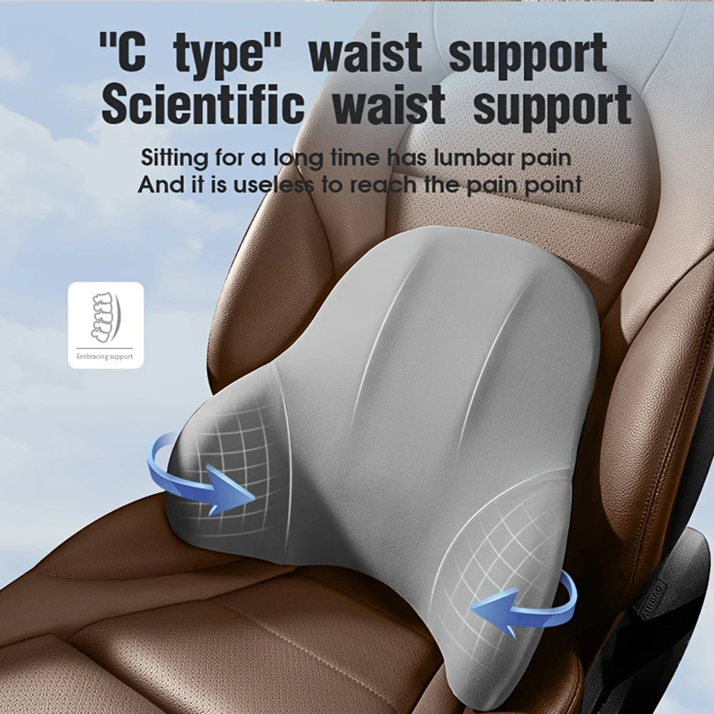 Car Neck Pillow Memory Foam Protection Lumbar Backrest Cushion Lumbar Cushion Car Headrest Seat Travel Interior Accessorie