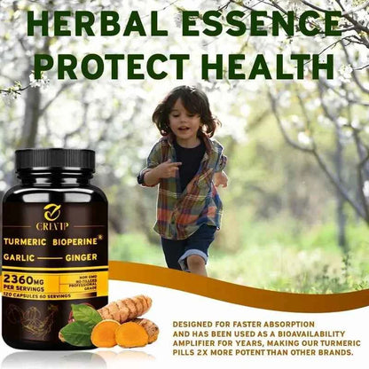 Turmeric Ginger With Garlic Curcumin Black Pepper For Joints Immune Support