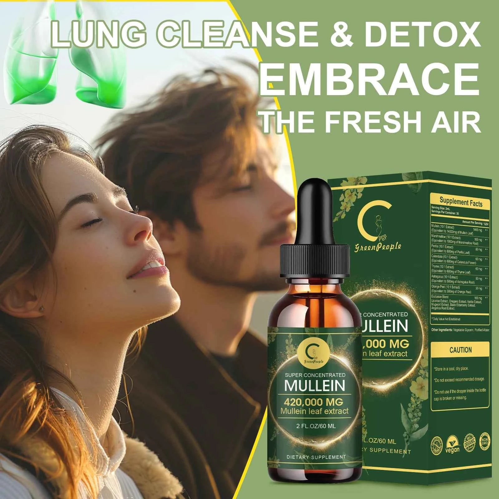 Mullein Drops For Lungs Mullein Leaf Extract Lung Detox And Cleanse Support