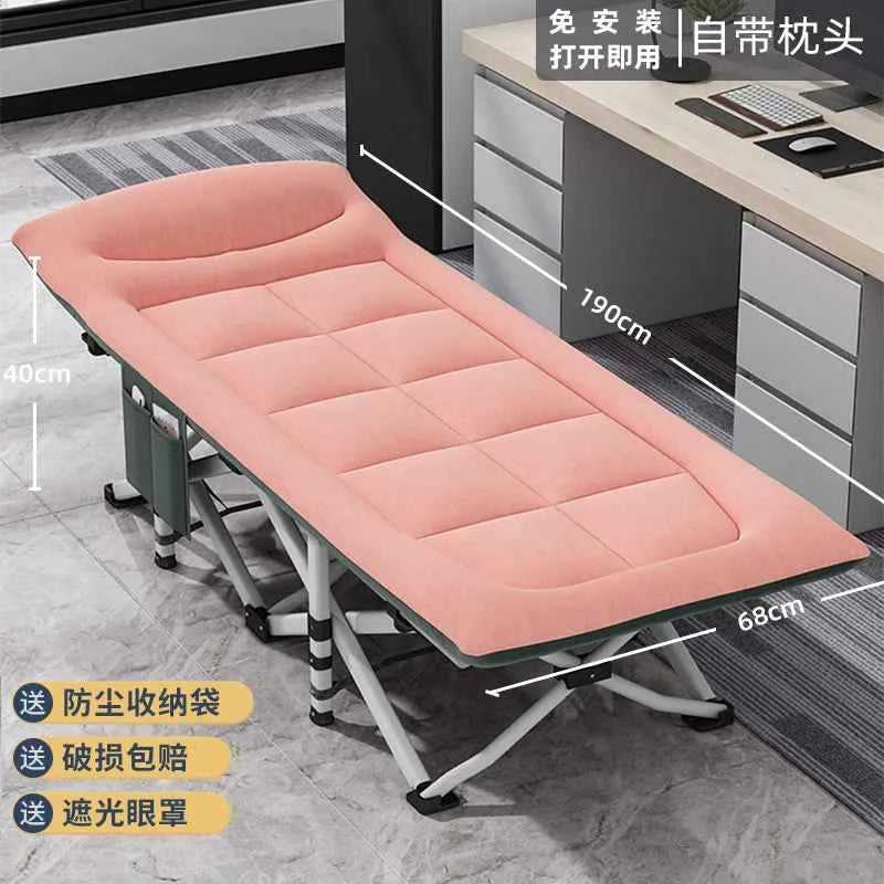 Camping Cot Comfortable with Pad  Portable Folding Bed for Sleeping Single Supports Travel Office Garden Beds  складная кровать