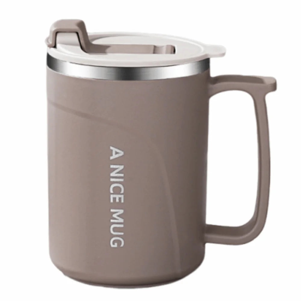 500ml Insulated Coffee Cup Stainless Steel Double-layer Vacuum Water Bottle with Tea Strainer Simple Thermos Cup Outdoor Sports