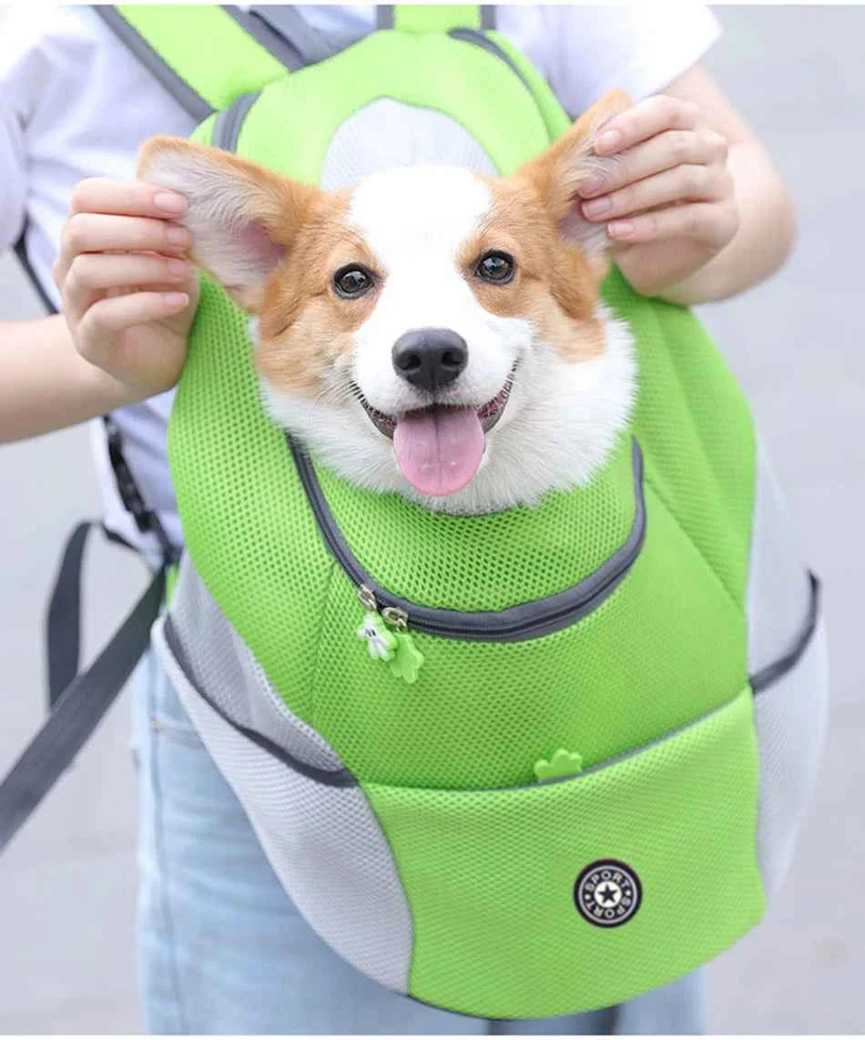 Dog Backpack Carrier Travel Bag Breathable Reflective Strips For Hiking