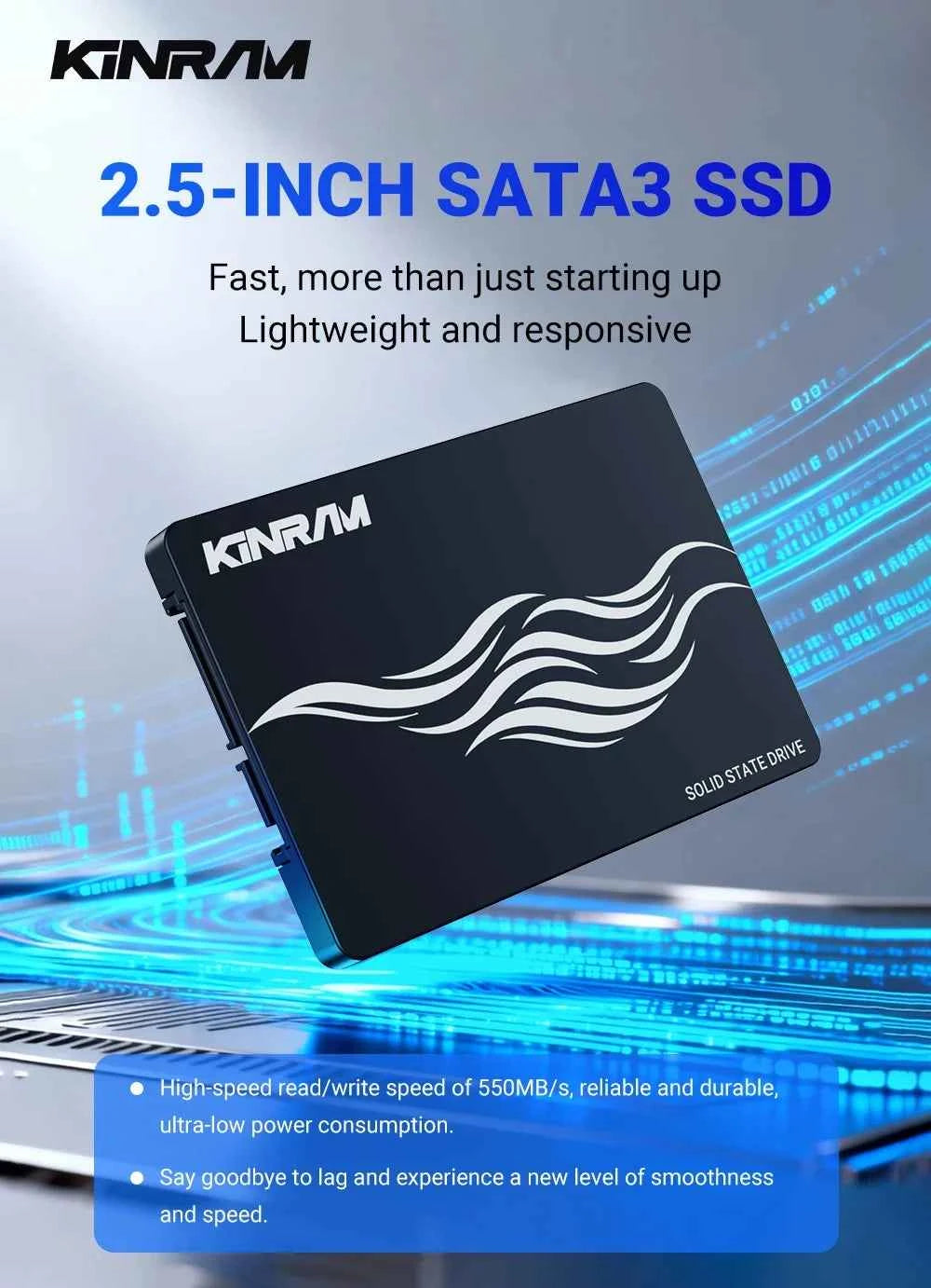 128GB 2.5 Inch SATA III SSD For Laptop And Desktop KinRam