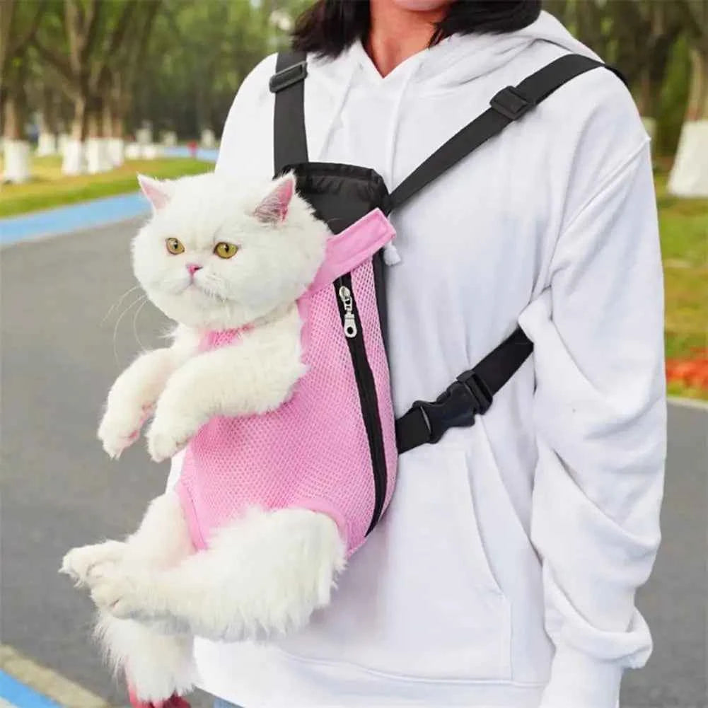 Pet Carrier Backpack Adjustable Front Carrier For Hiking Dogs Cats Travel Bag