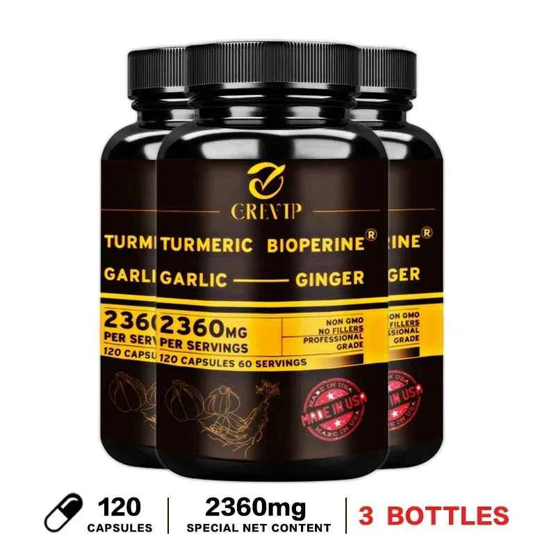 Turmeric Ginger With Garlic Curcumin Black Pepper For Joints Immune Support