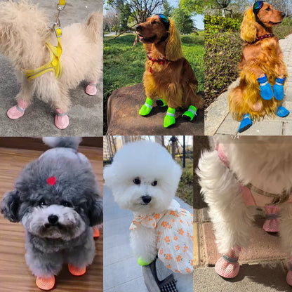 Pet Breathable Shoes Lightweight Breathable Mesh Dog Boots Anti-slip Soles Protecting Paws, Suitable Small To Medium-sized Pet.
