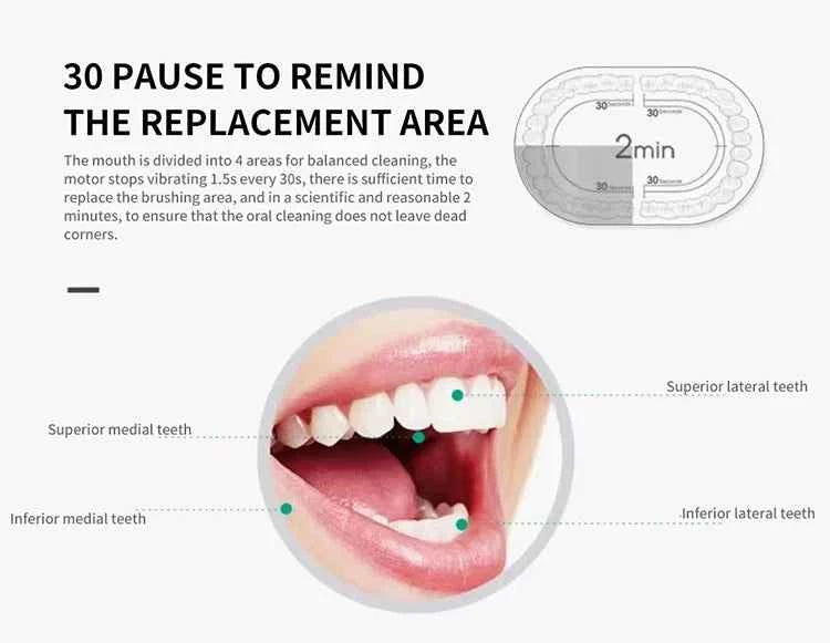 Electric Ultrasonic Toothbrush Six Speed Mode Home Soft Hair USB Charging Waterproof Adult Tooth Cleaner Automatic Couple Set