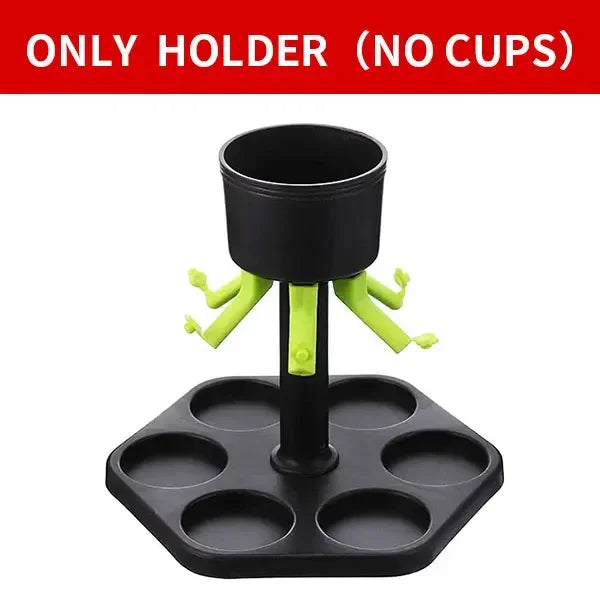 Creative plastic tray dispenser with bracket, with six cups, wine, whiskey, beer, birthday party, Christmas, bar tools
