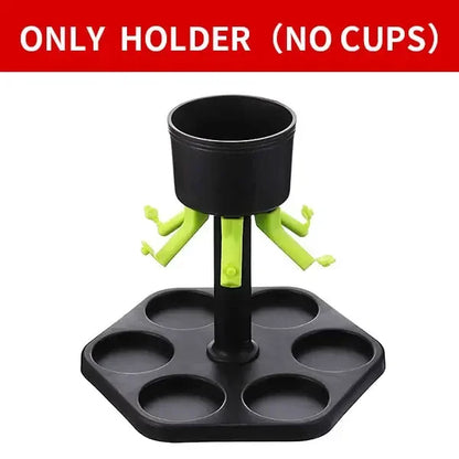 Creative plastic tray dispenser with bracket, with six cups, wine, whiskey, beer, birthday party, Christmas, bar tools