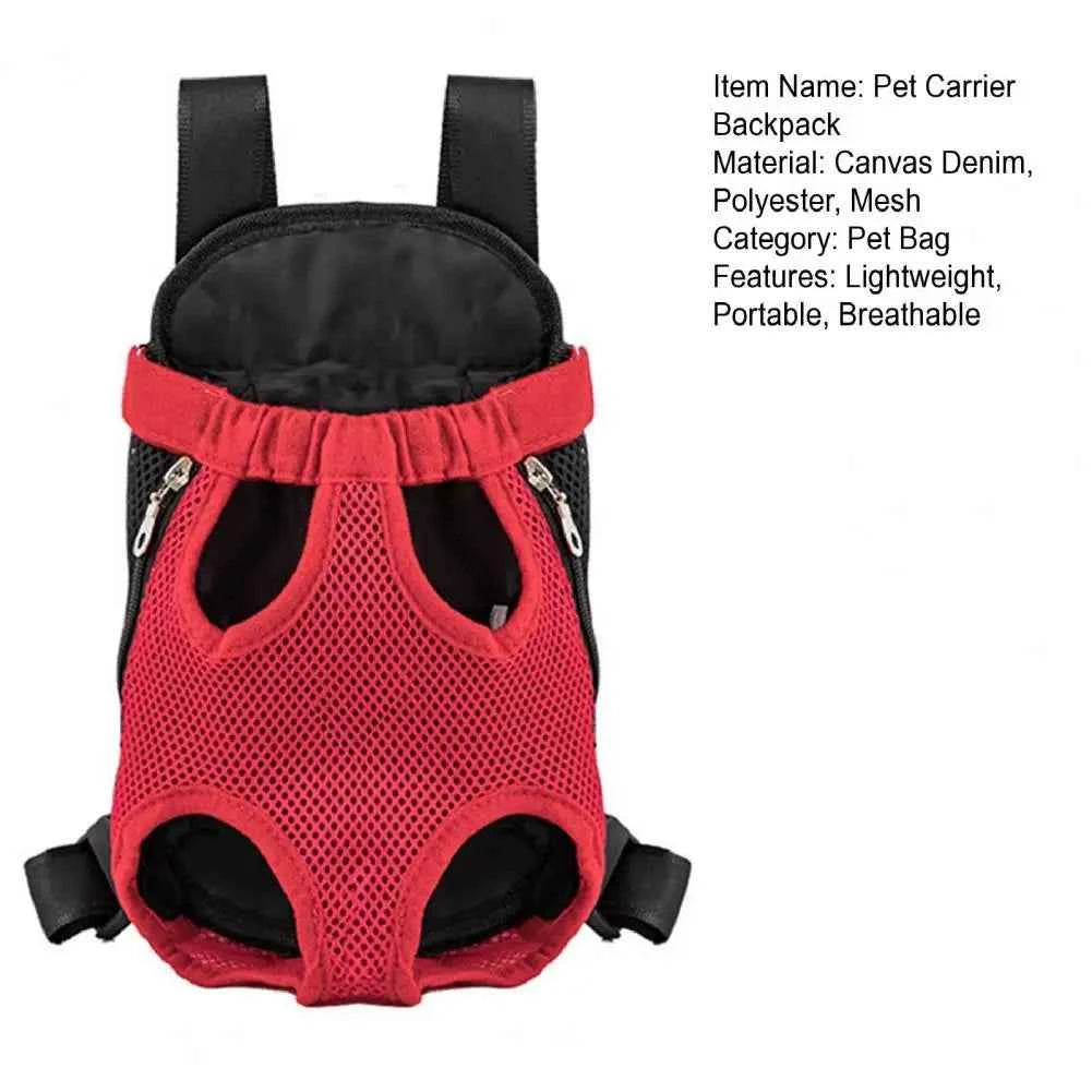 Pet Carrier Backpack Adjustable Front Carrier For Hiking Dogs Cats Travel Bag