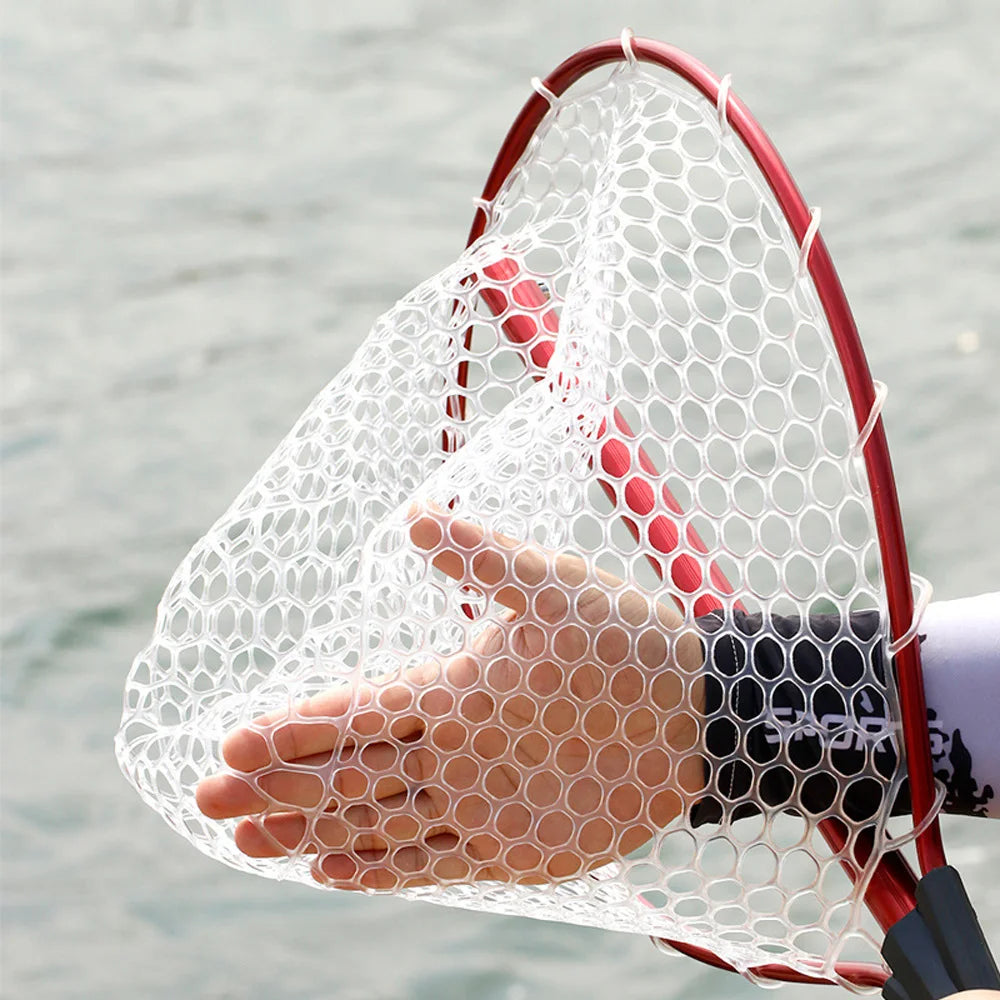 938mm Anti Hook Soft Silicone Fishing Landing Net Telescopic Aluminum Pole