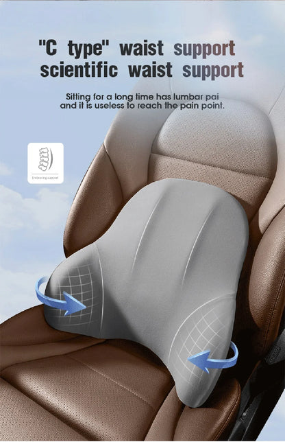 Car Neck Pillow Memory Foam Protection Lumbar Backrest Cushion Lumbar Cushion Car Headrest Seat Travel Interior Accessorie