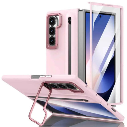 Phone case with S Pen for Galaxy Fold6 Fold5 Built in Screen Protector Phone Cover with Foldable Kickstand Fold4 Fold3  Cover