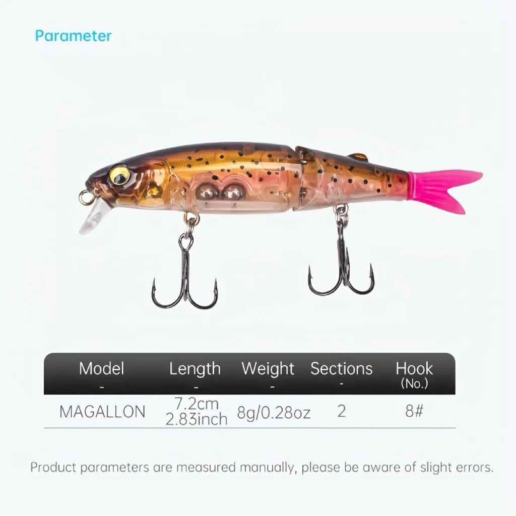 LEYDUN 72mm Minnow Fishing Lure 8g Hard Body Swimbaits Bass Pike