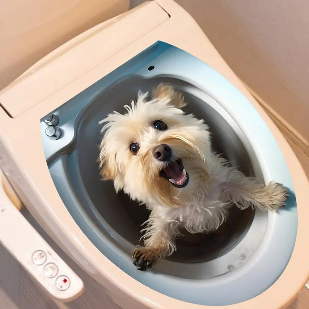 Toilet Seat 3D Decals Toilet Seat Cover Waterproof Stickers In 3D Room Ornaments 3D Stickers For Kitchen Living Room Bedroom