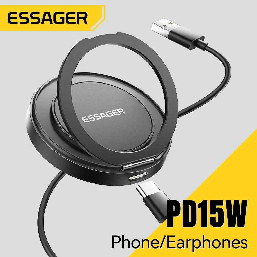 Essager Magnetic Wireless Charger With Holder 15W Fast Charge For iPhone 14 Pro
