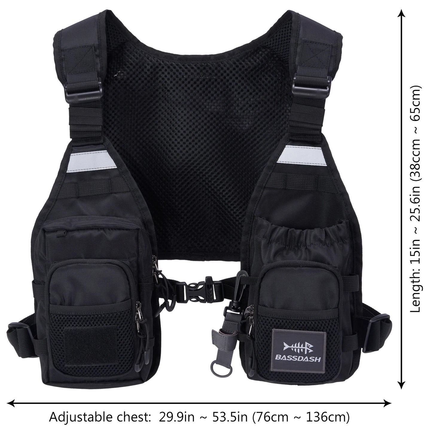 Bassdash Unisex Fly Fishing Vest Chest Pack Ultra Lightweight One Size Fits Most
