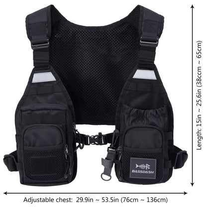 Bassdash Unisex Fly Fishing Vest Chest Pack Ultra Lightweight One Size Fits Most