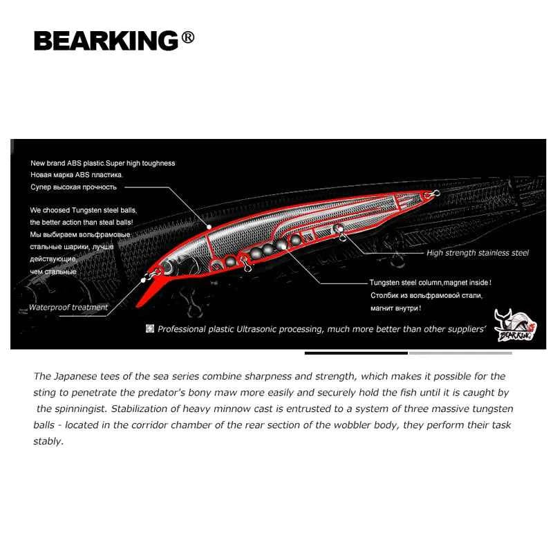 Bearking Kanata Rainbow Back 160mm 30g Minnow Crankbait Fishing Lure