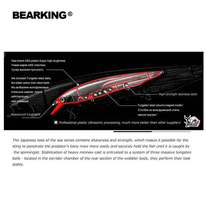 Bearking Kanata Rainbow Back 160mm 30g Minnow Crankbait Fishing Lure