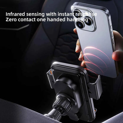15W Wireless And Wired Car Charger Holder Qi Certified With Auto Sensing Release