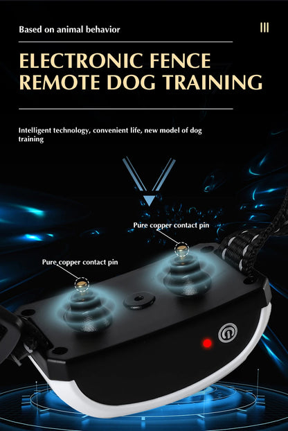 2 IN 1 Wireless Electronic Dog Fence System & Remote Training Collar Beep Shock Vibration and Pet Containment For All Size Puppy