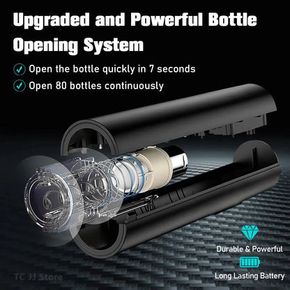Electric Wine Bottle Opener Gifts Set Rechargeable Black Automatic Wine Opener with Led Light USB Charging Wine Corkscrew Kit